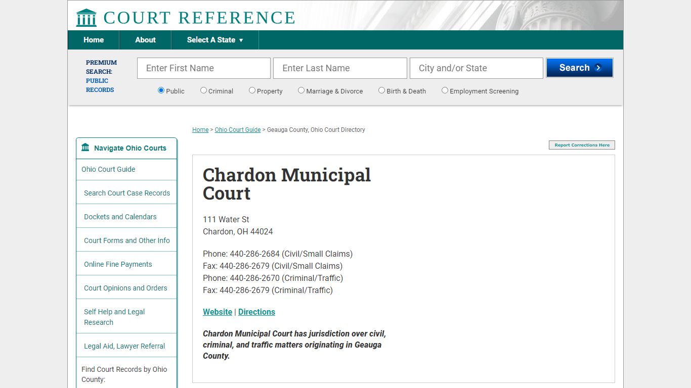 Chardon Municipal Court - Court Records Directory