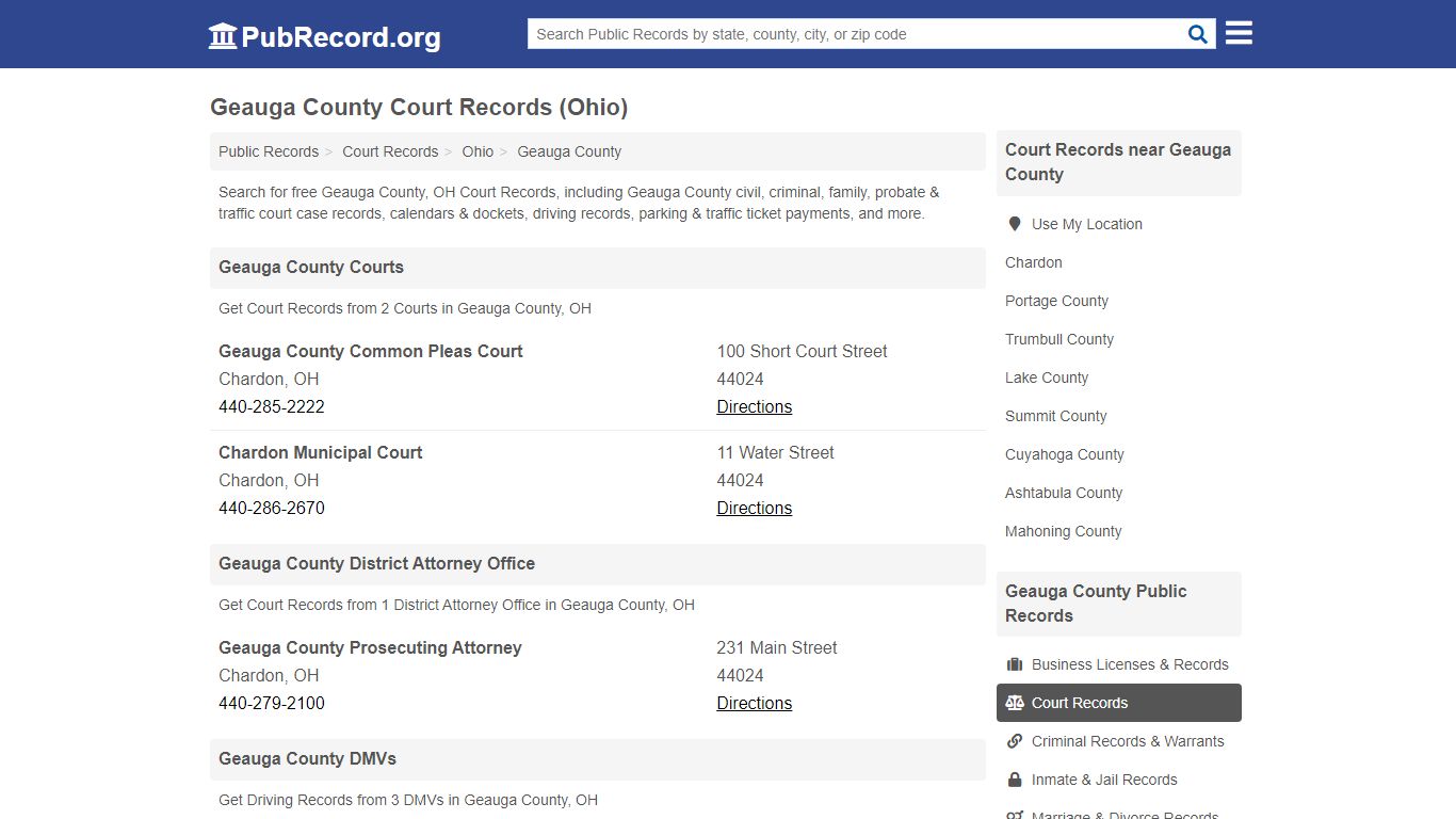 Free Geauga County Court Records (Ohio Court Records)