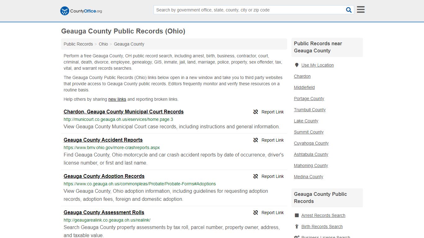 Public Records - Geauga County, OH (Business, Criminal ...